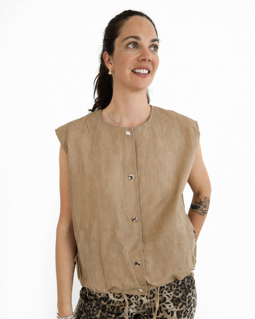 Chaqueta Dalia Sin Mangas Beige