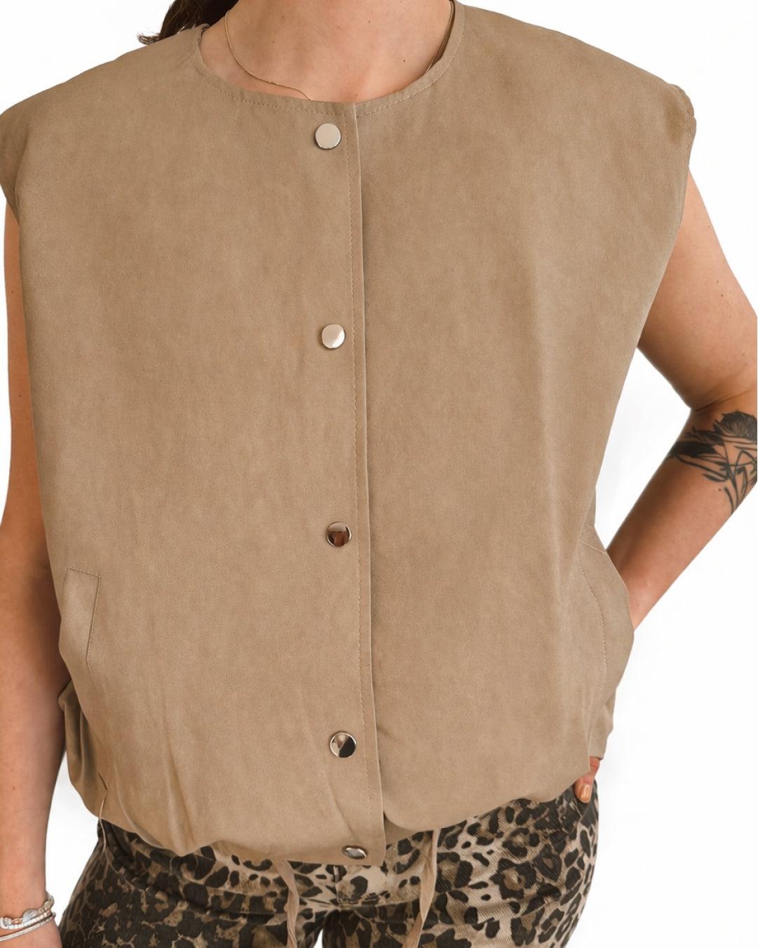 Chaqueta Dalia Sin Mangas Beige
