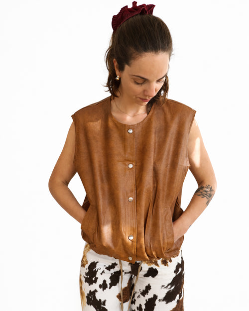 Chaqueta Dalia Sin Mangas Camel