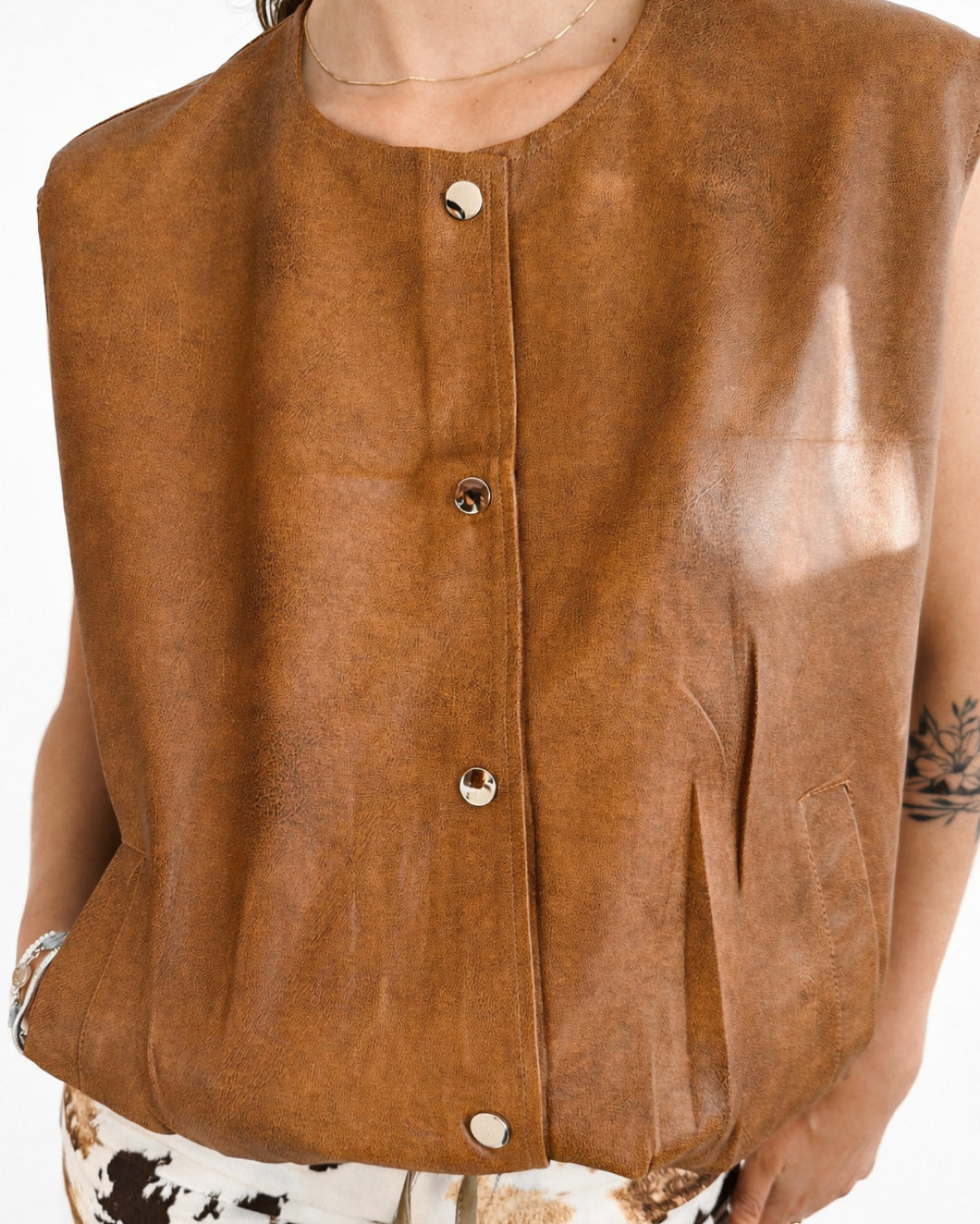 Chaqueta Dalia Sin Mangas Camel