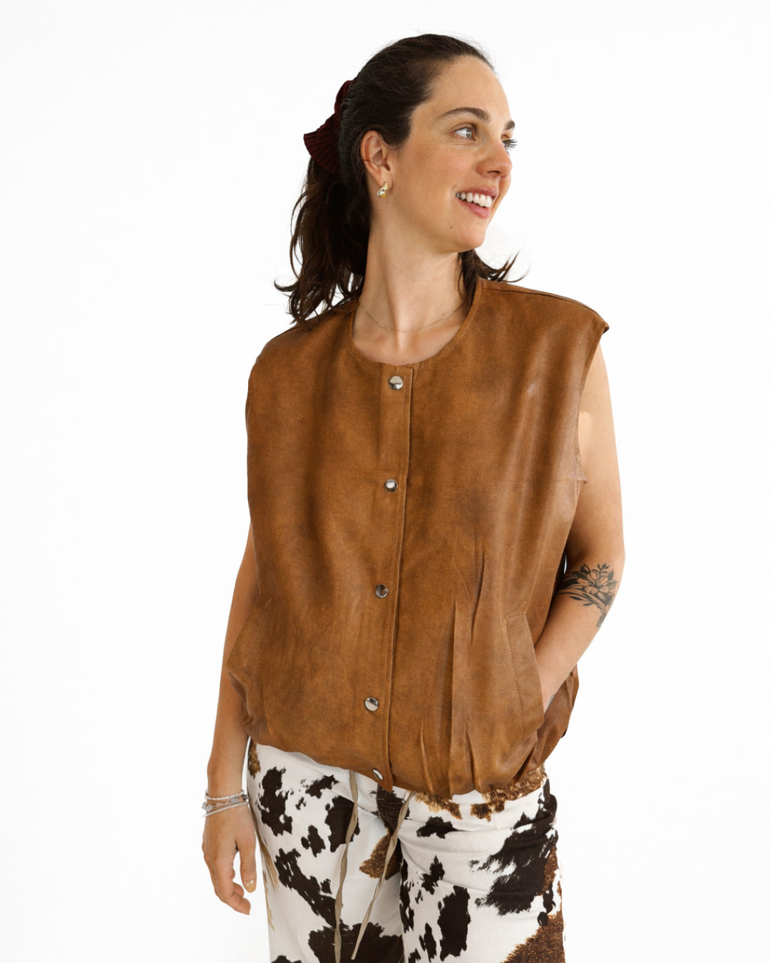 Chaqueta Dalia Sin Mangas Camel