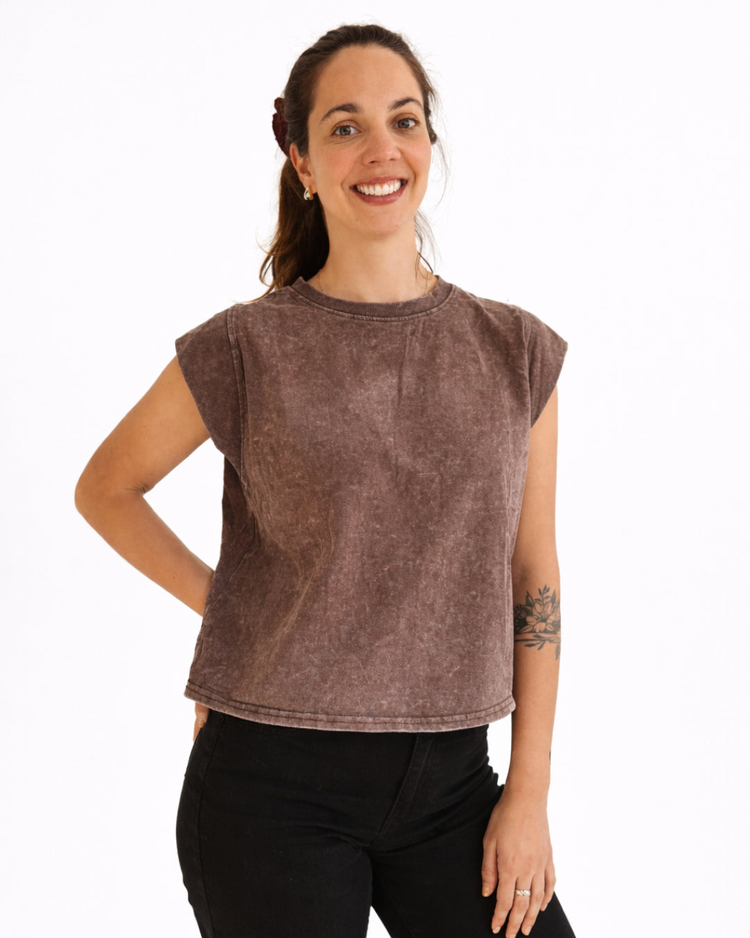 Polera Acid Wash Florencia Café