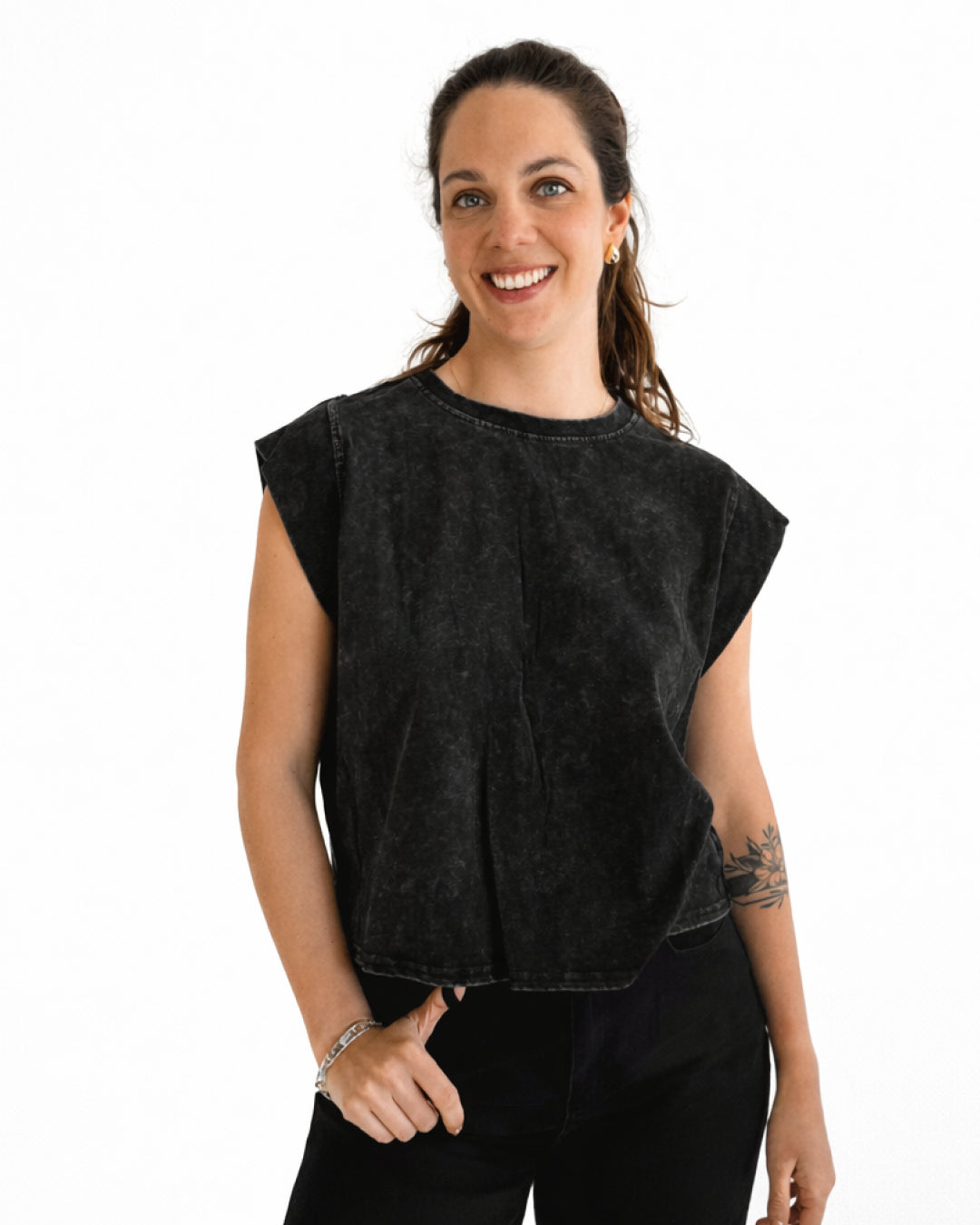 Polera Acid Wash Florencia Negra