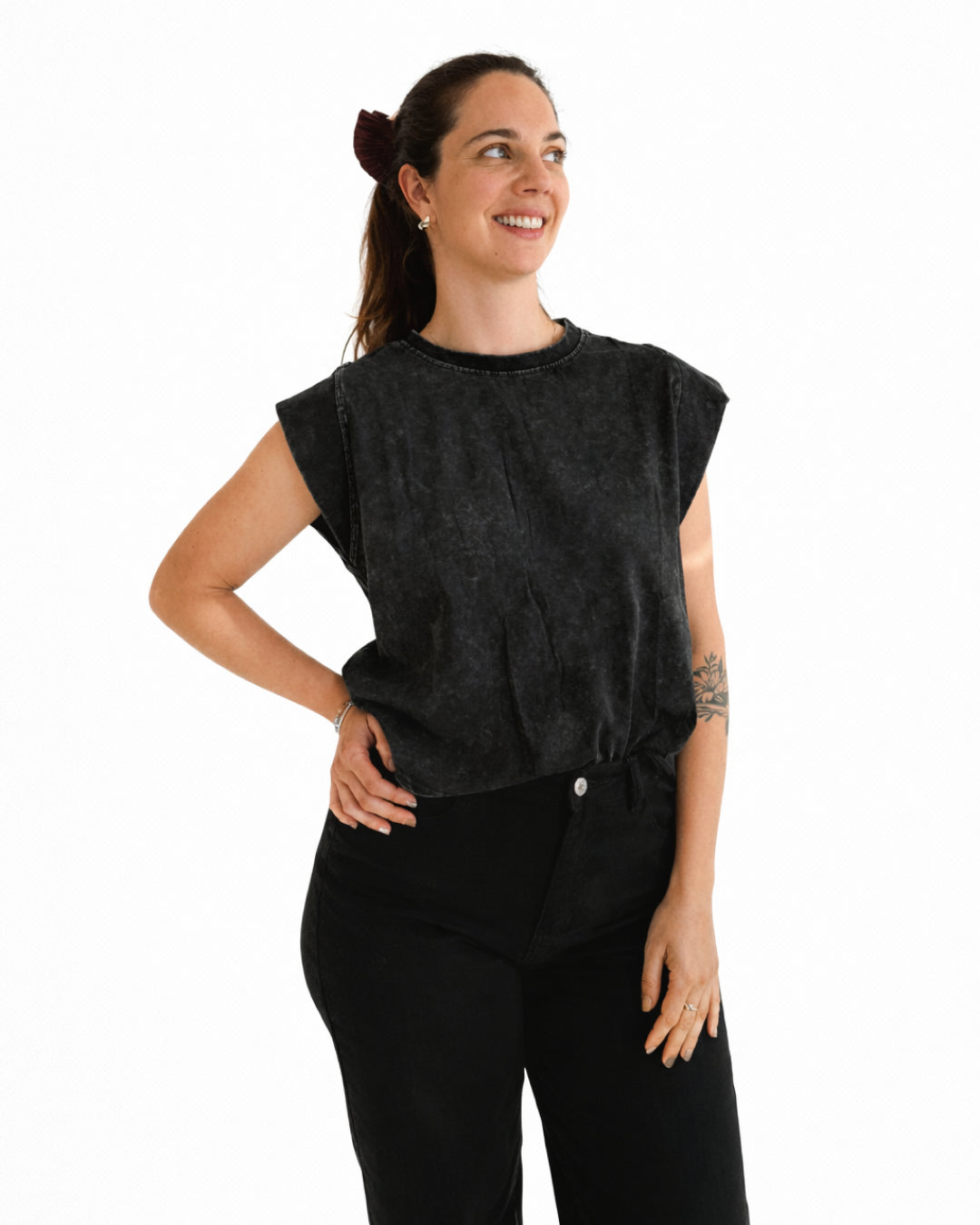 Polera Acid Wash Florencia Negra