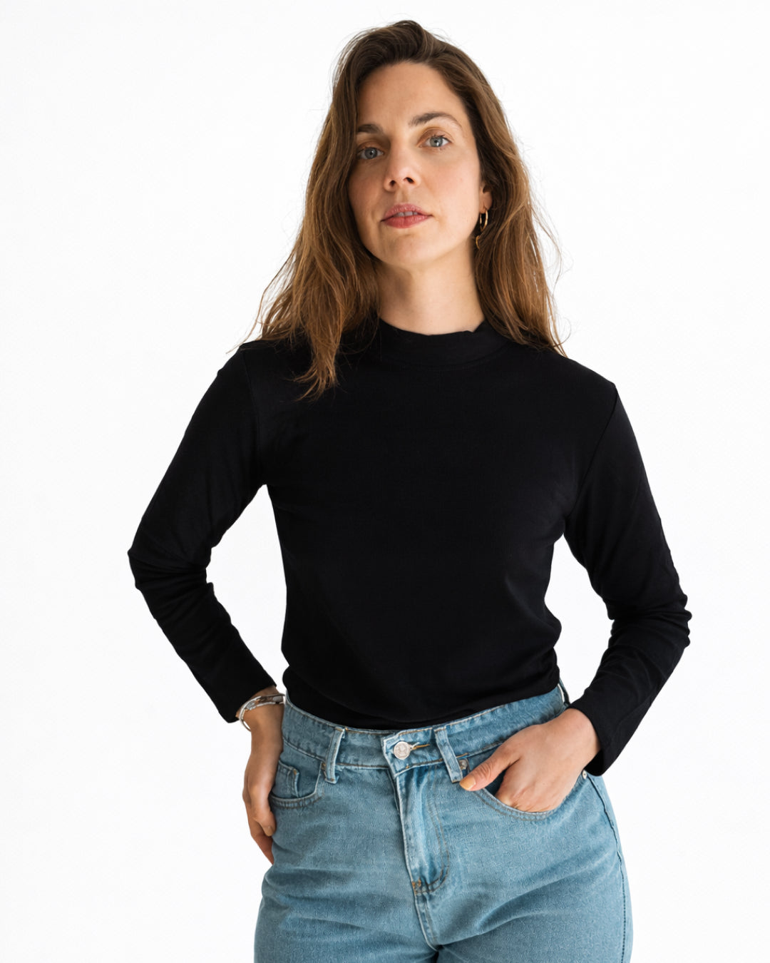 Polera Manga Larga Negra